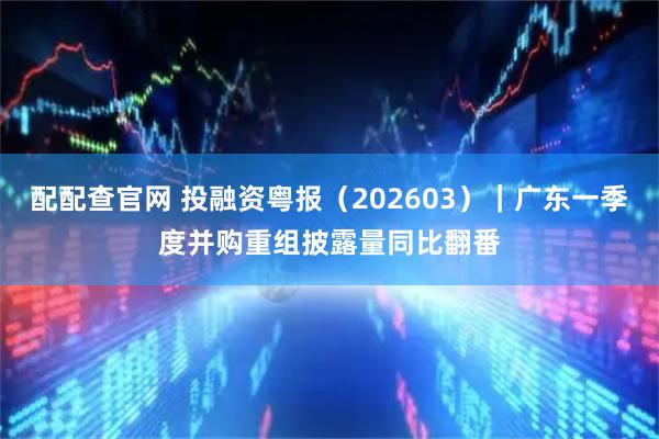 配配查官网 投融资粤报（202603）｜广东一季度并购重组披露量同比翻番